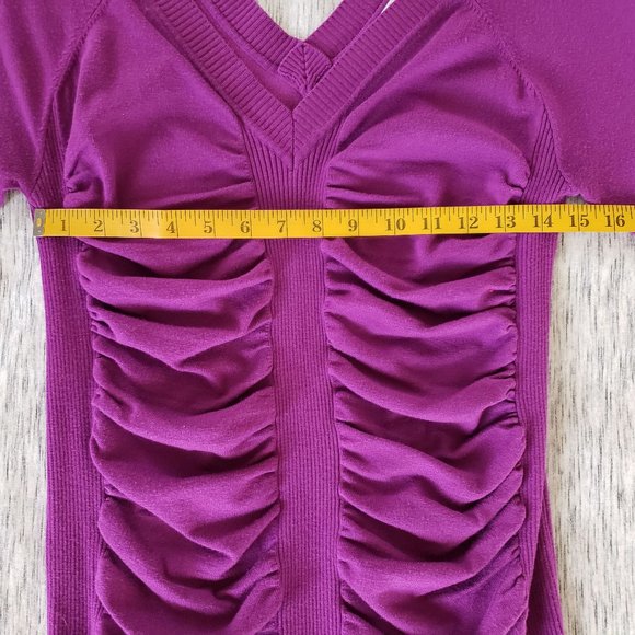 [Alloy] Orchid Purple Ruched Tunic Length Sweater - Picture 8 of 8